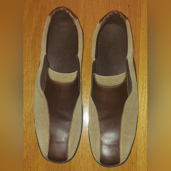 COLE HAAN COUNTRY C02201 MEN\'S BROWN LEATHER TAN SUEDE SLIP-ON LOAFERS SIZE 13 M main image 12